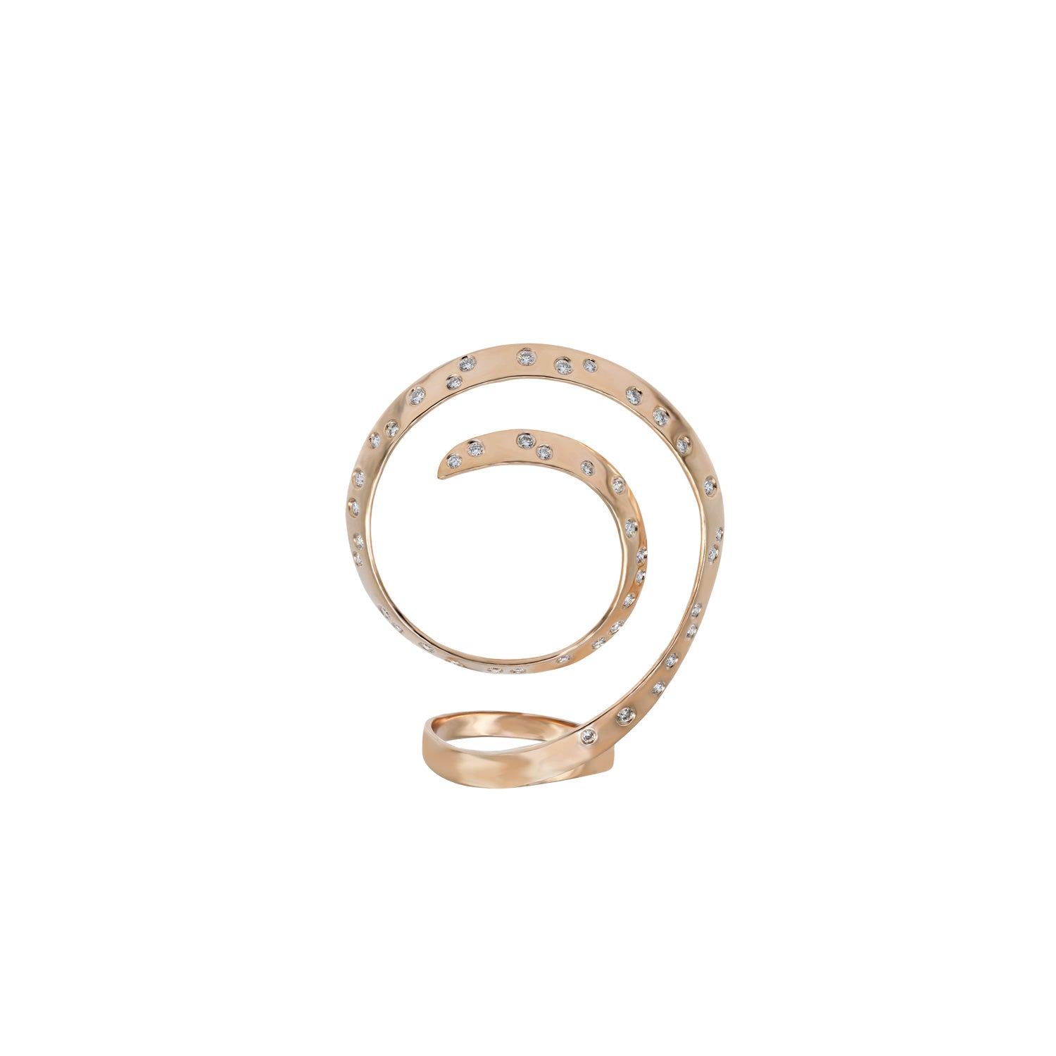 Swirl Ring. Diamond Ring. Gold ring. Rose Gold ring.